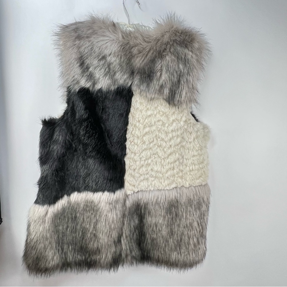 Steve Madden Faux Fur Patchwork Color Block Vest Women Size Med/Large EUC - Picture 6 of 12
